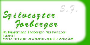 szilveszter forberger business card